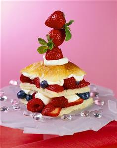 Napolean (puff pastry) with berries