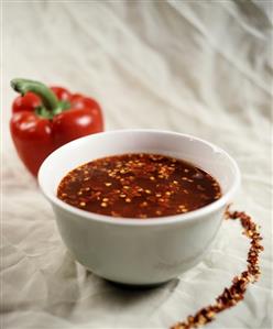 Pepper Soup with Crushed Red Pepper Flakes