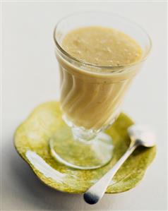 Tapioca in a Parfait Glass on a Small Dish with Spoon