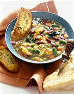 Minestrone with Garlic Bread