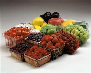 Still Life: Assorted Fruits and Vegetables Packaged