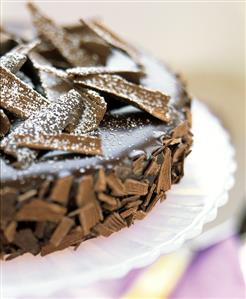 Chocolate Cake with Chocolate Ganache and Shavings