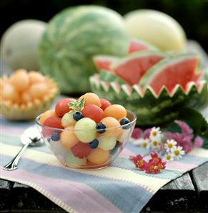 Melon Balls in a Glass Bowl