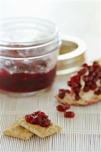 Pomegranate Jam on Crackers