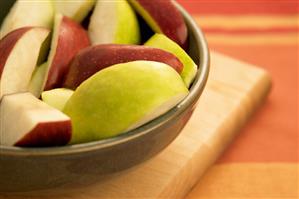 Bowl of Assorted Apple Slices