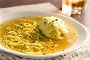 Matzoh Ball Soup with Pasta