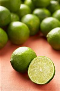 Persian Seedless Limes; Whole and Halved