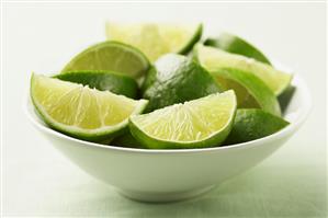 Bowl of Persian Seedless Lime Wedges in a Bowl