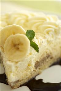 Slice of Banana Cream Pie; Close Up