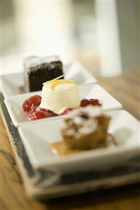 Panna Cotta with Strawberries with Two Other Desserts