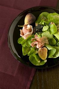 Salad with Prosciutto and Fig; From Above