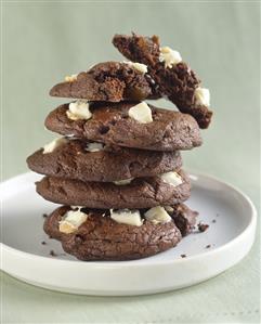 Stack of Chocolate White Chunk Cookies