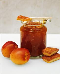 Jar of Apricot Jam with Mini Pound Cakes