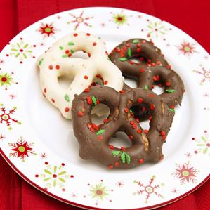 Milk Chocolate and White Chocolate Covered Pretzels