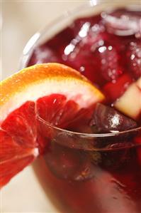 A Glass of Sangria with Blood Orange