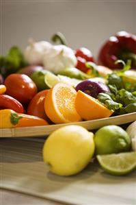 Fresh Fruit and Vegetable Still Life