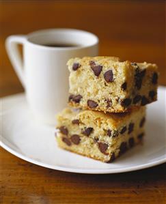 Chocolate Chip Coffee Cake with Cup of Coffee