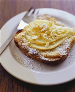 French Toast with Fruit and Powdered Sugar