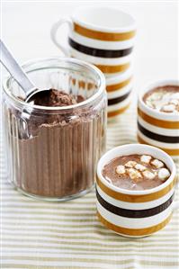 Mugs of Hot Chocolate with Mini Marshmallows and Hot Chocolate Mix