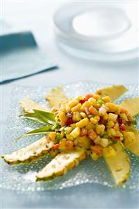 Tropical Salsa on Pineapple Slices