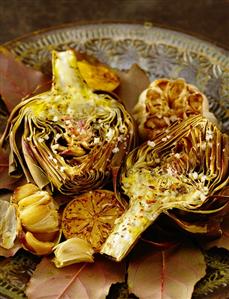 Halved Roast Artichoke with Garlic