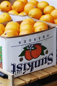 Boxes of Sunkist Oranges