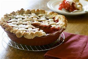 Homemade Cherry Pie with Slice Removed