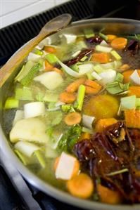 Large Pot of Vegetable Broth