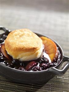 Individual Blueberry and Nectarine Cobbler