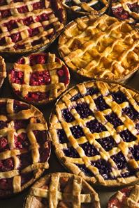 Variety of Lattice Top Fruit Pies