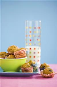 Pumpkin Chocolate Chip Mini Muffins; With Milk