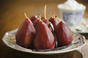 Pears Poached in Red Wine