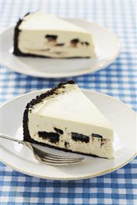 Two Slices of Oreo Cheesecake