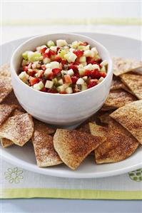 Bowl of Fruit Salsa with Chips