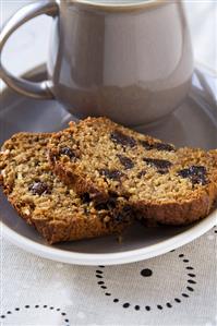 Two Slices of Prune Loaf Cake