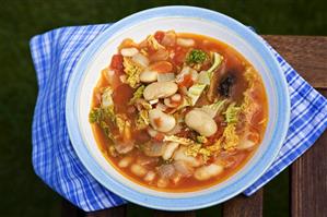 Bowl of Bean Soup; From Above