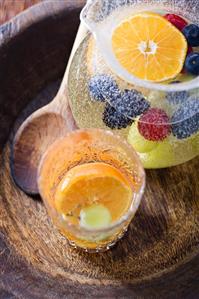 Fruit Infused Tea in Glass and Pitcher