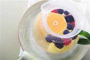 Pitcher of Fruit Infused Tea; From Above