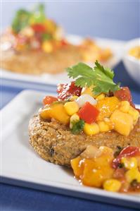 Veggie Cakes with Mango Corn Salsa