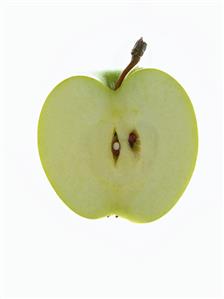 Half a Granny Smith Apple on White