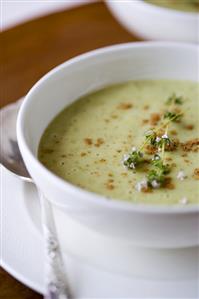 Green Garlic Soup with Fresh Thyme and Paprika