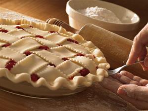 Sealing Edges of Homemade Cherry Pie