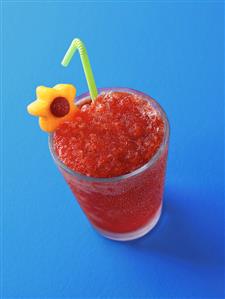 Fruit Slushie with a Straw