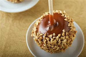 Caramel Apple Coated with Nuts