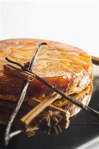 Tarte Tatin with Vanilla Beans, Cinnamon Sticks and Anise