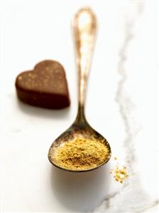Gold, Dust, Decoration, Decorative, Chocolate, Confection, Ingredient, Spoon, Spoonful, Glitter, Edible