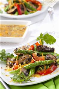 Asparagus, Mushroom and Bell Pepper Salad with Citrus Dressing