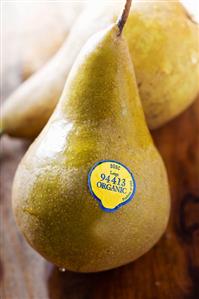 Organic Bosc Pears with Sticker Label