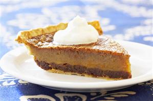 Slice of Jefferson Davis Pie; Spiced Pie with Raisins, Dates and Pecans