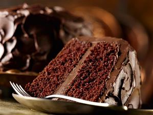 Slice of Classic Chocolate Cake; With Fork